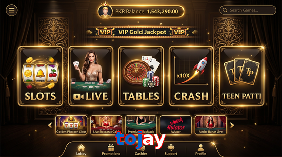 Main screen of Tojay casino page for PK players