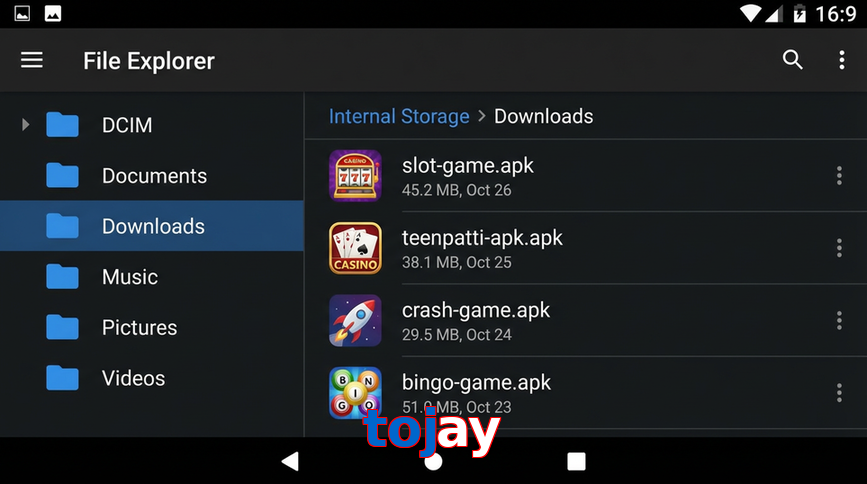Main screen of Tojay gameapk page for PK players